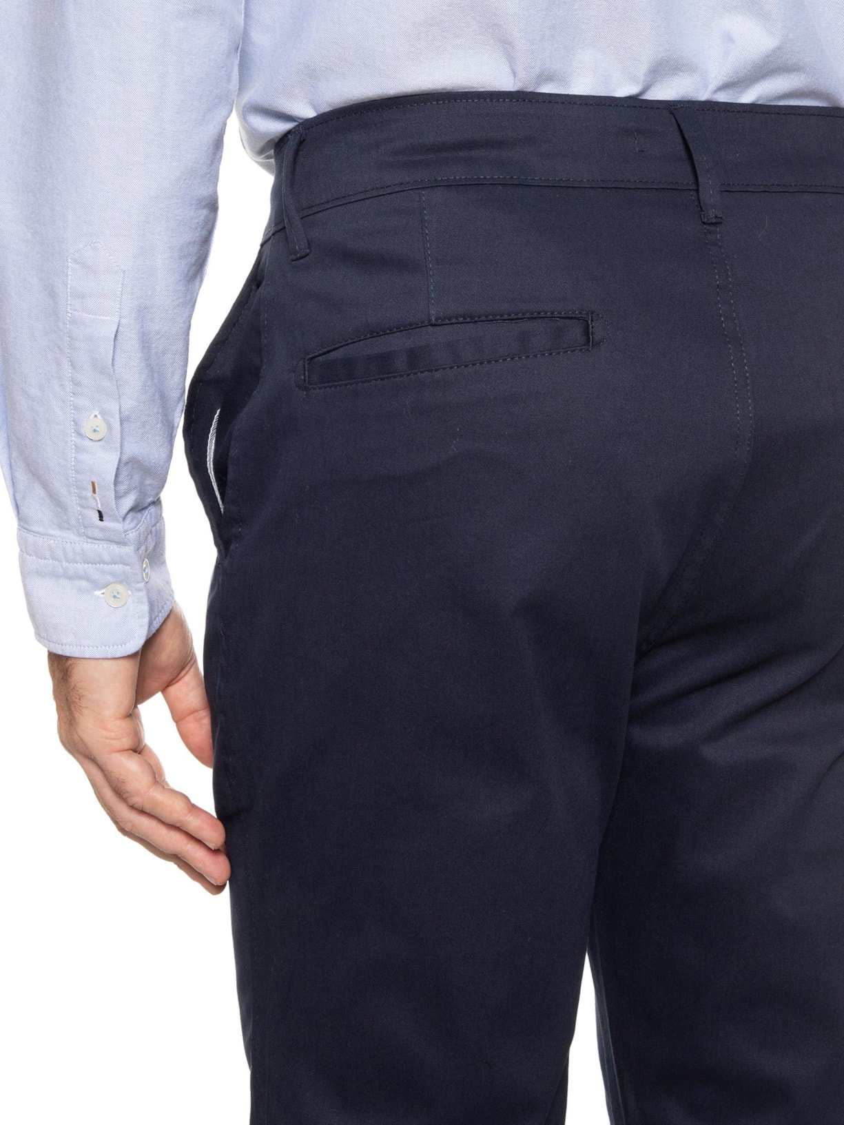 Calça Masculina Clássica Chino Reta Azul '2 Essential