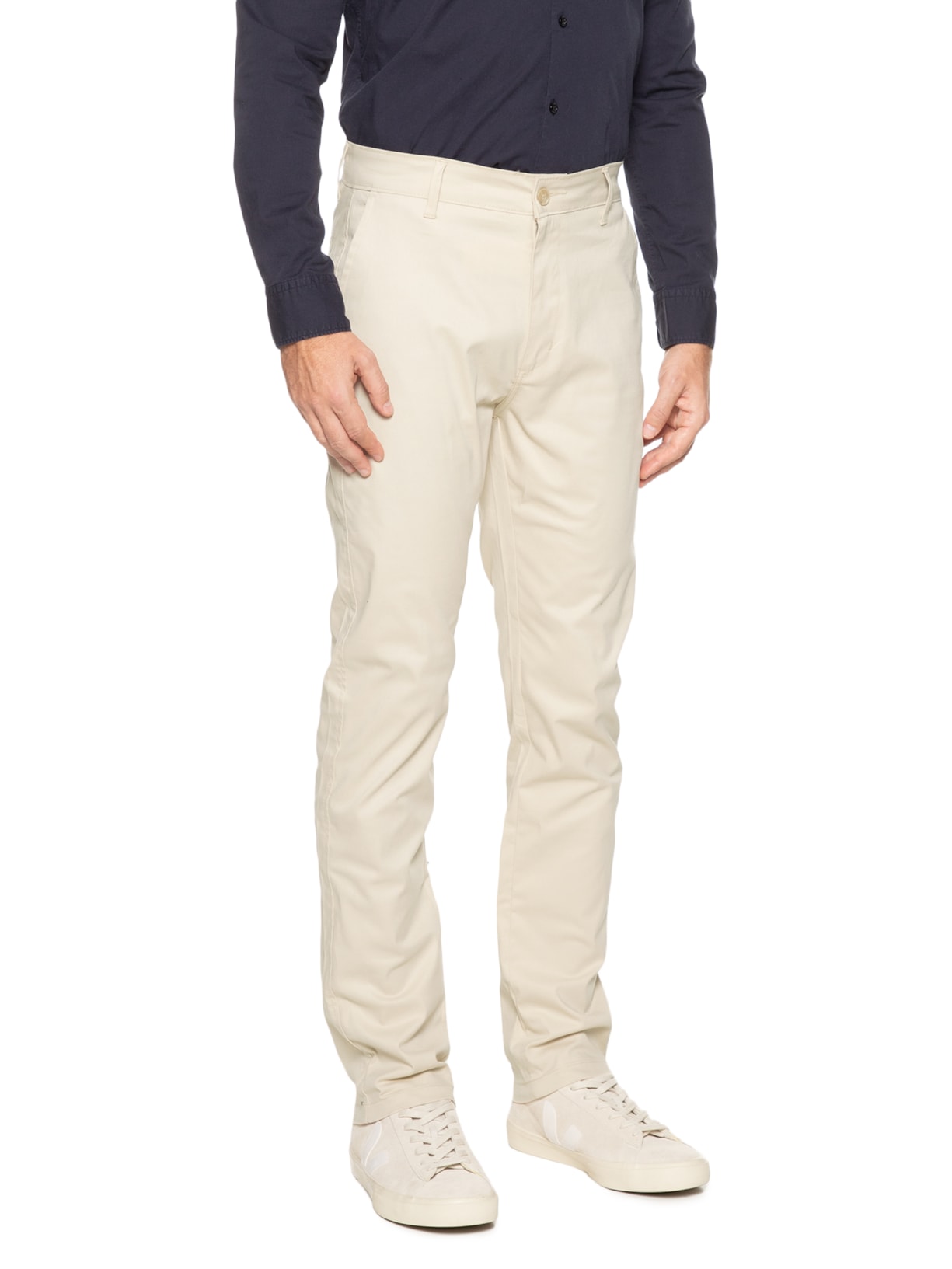 Calça Masculina Clássica Chino Reta Bege '2 Essential