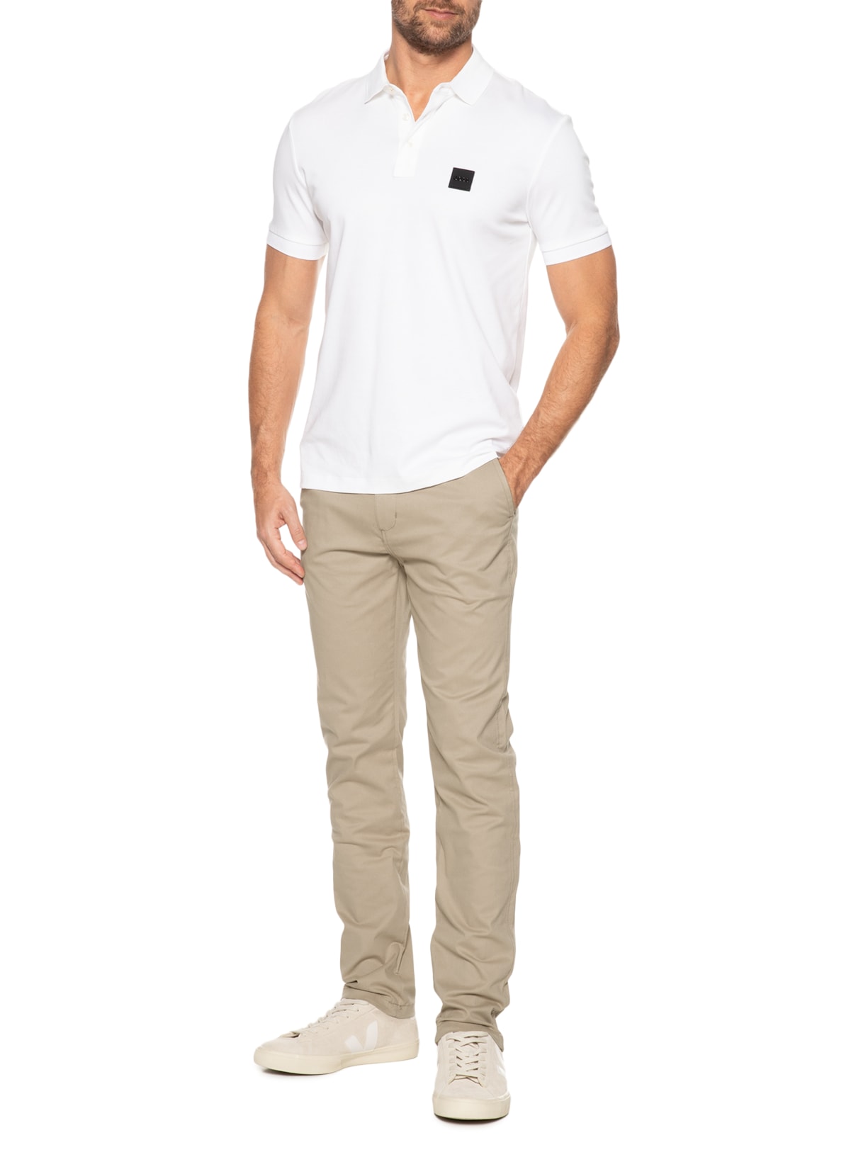 Calça Masculina Clássica Chino Reta Bege '2 Essential