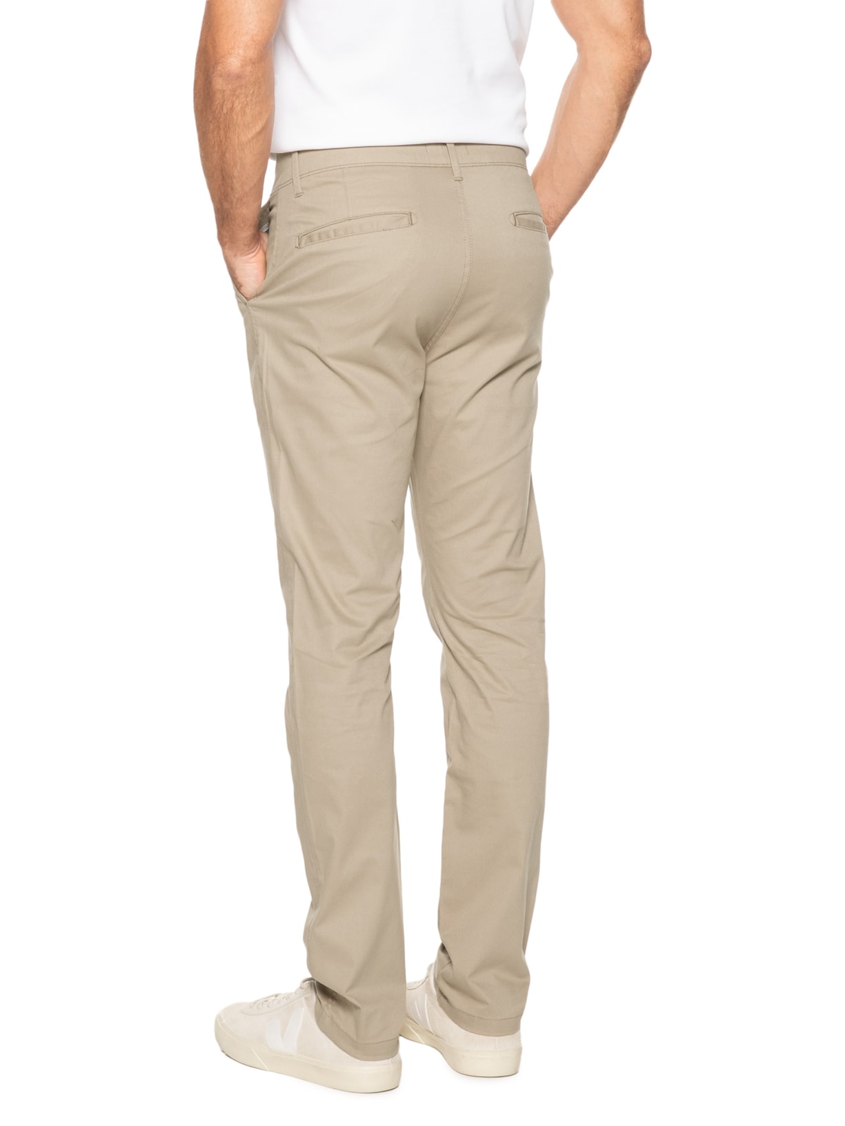 Calça Masculina Clássica Chino Reta Bege '2 Essential