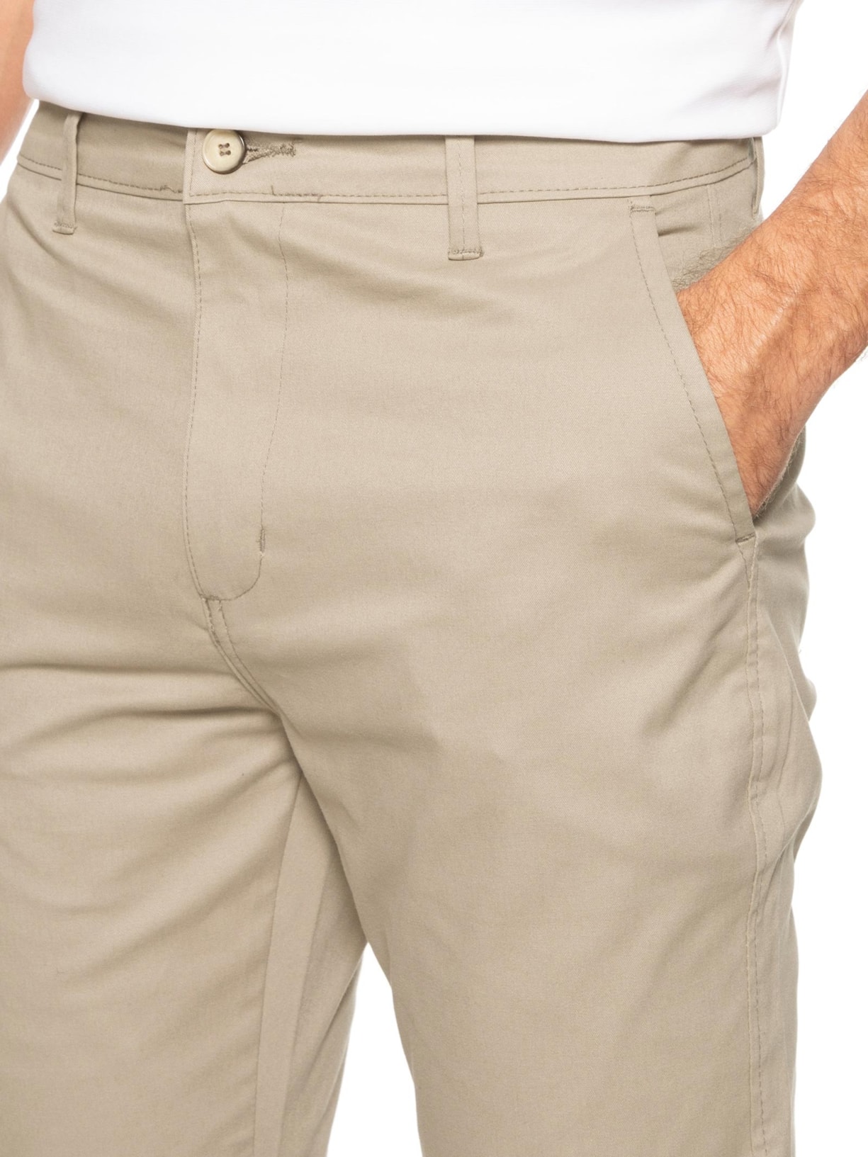 Calça Masculina Clássica Chino Reta Bege '2 Essential