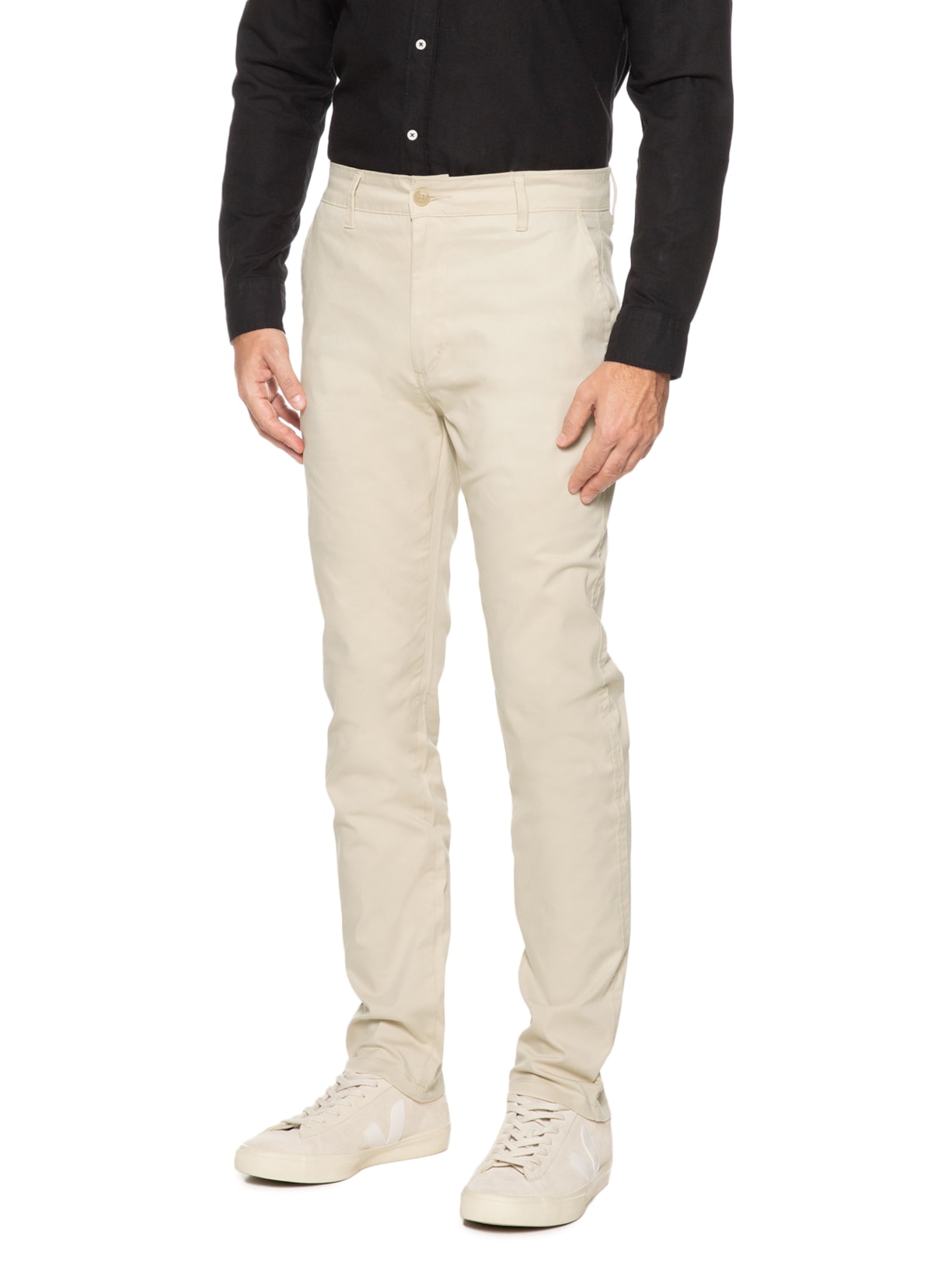 Calça Masculina Clássica Chino Slim Bege '2 Essential
