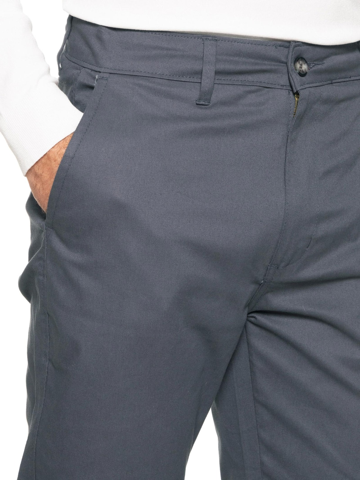 Calça Masculina Clássica Chino Slim Cinza '2 Essential