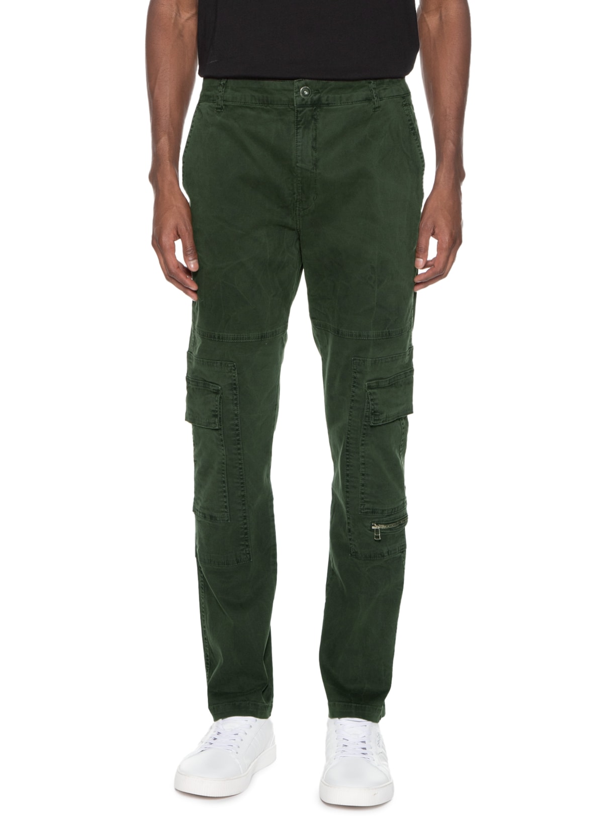 Calça Masculina Color Twill Power Comfort Slim Cargo Z Verde Ellus