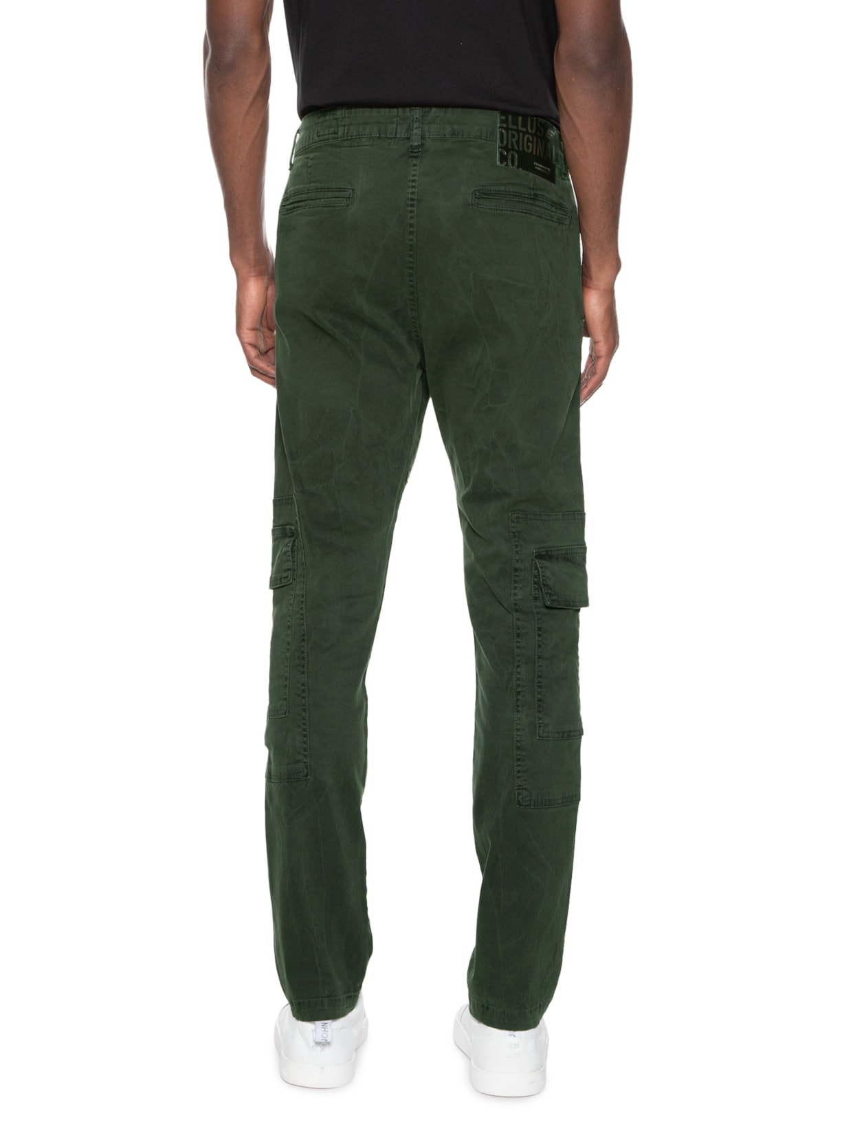 Calça Masculina Color Twill Power Comfort Slim Cargo Z Verde Ellus