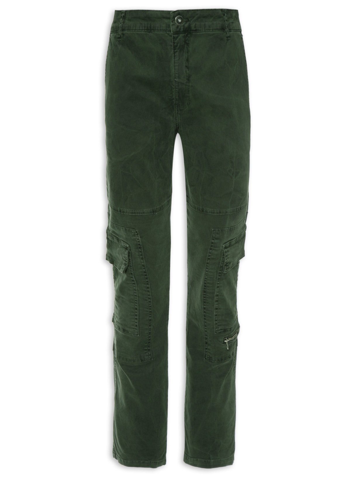 Calça Masculina Color Twill Power Comfort Slim Cargo Z - Verde