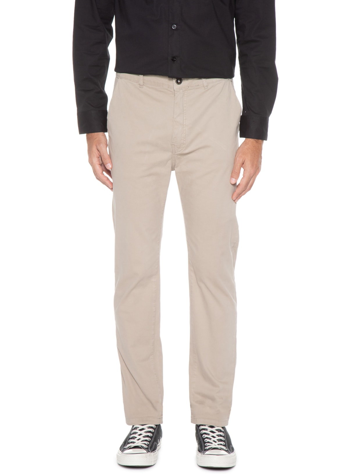 Calça Masculina Color Twill Power Slim B. Faca Bege Ellus