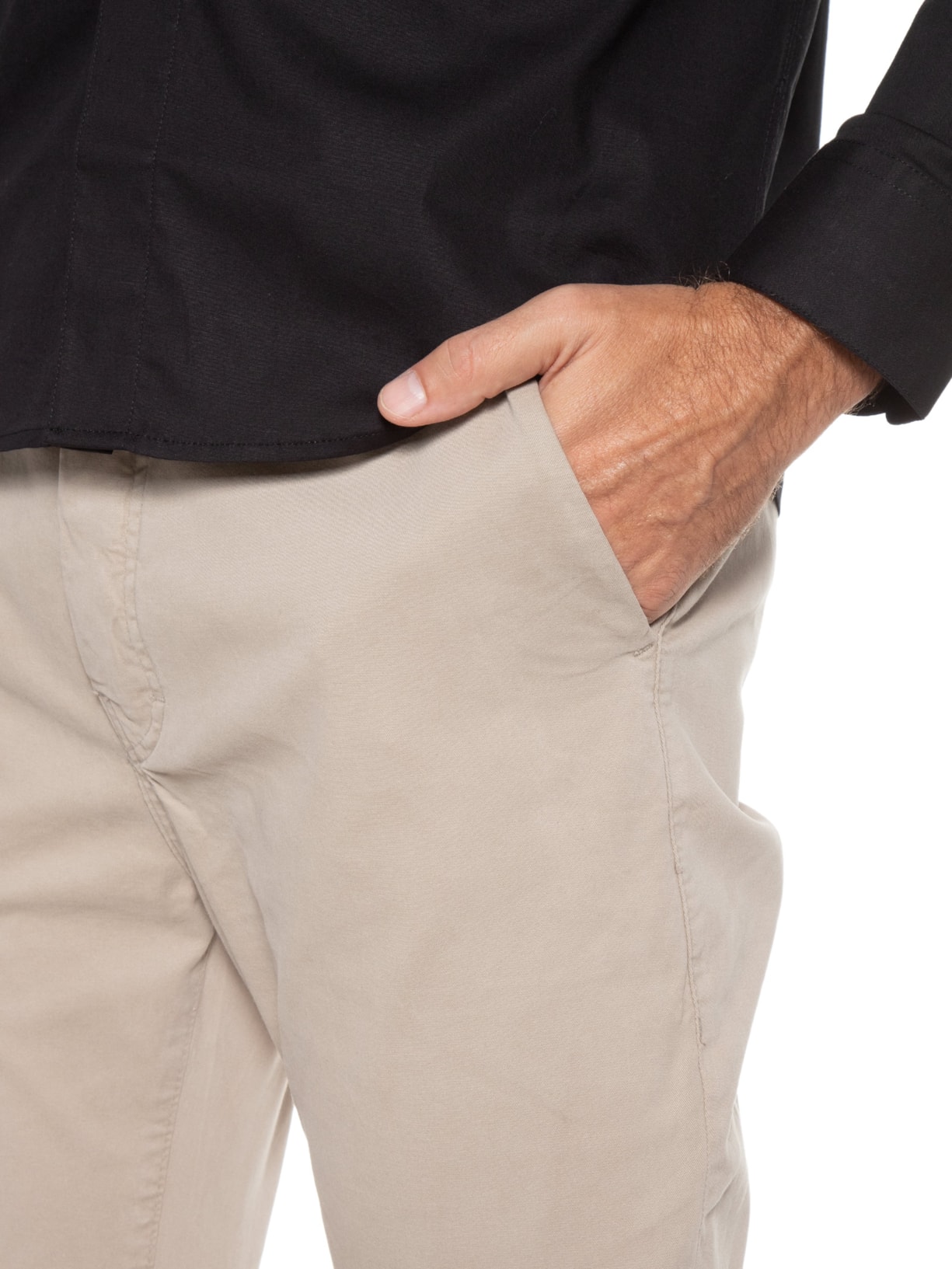 Calça Masculina Color Twill Power Slim B. Faca Bege Ellus