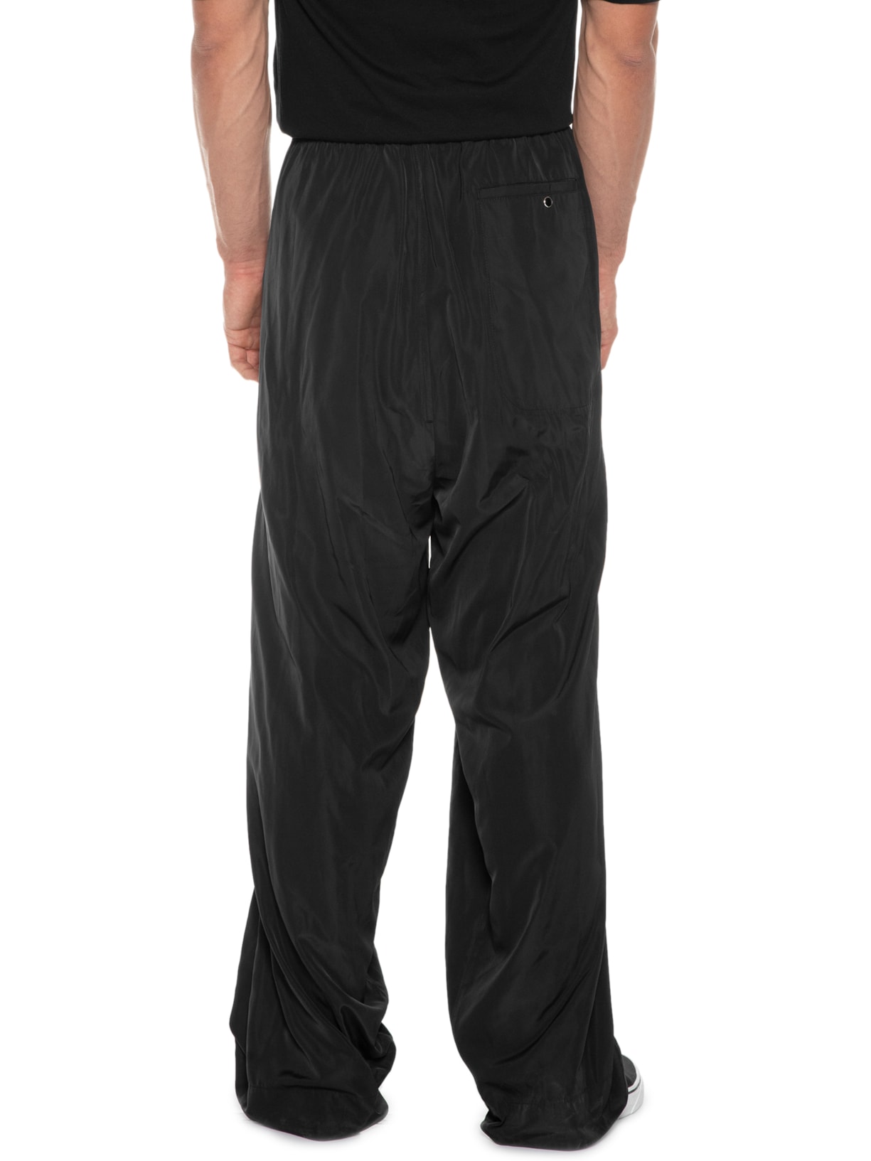 Calça Masculina Com Pregas No Joelho Preto À La Garçonne