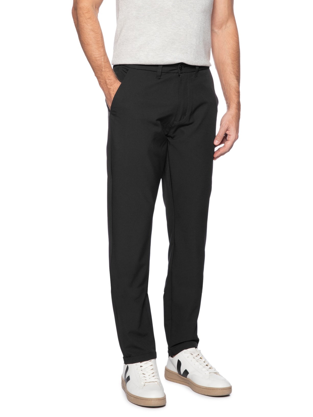 Calça Masculina Confort Slim Preto Basiq Men