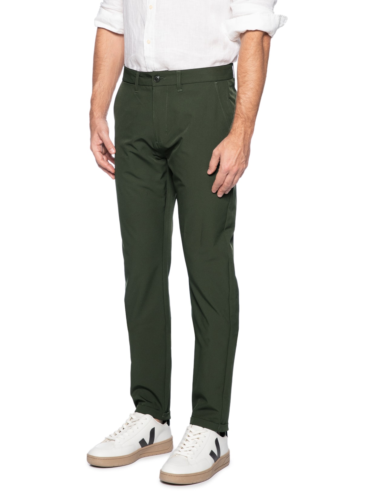 Calça Masculina Confort Slim Verde Basiq Men