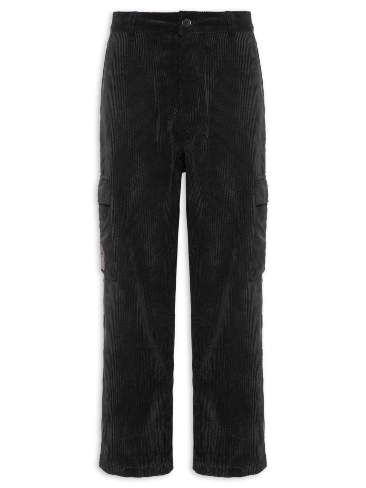 Calça Masculina Corduroy Over Cargo - Preto