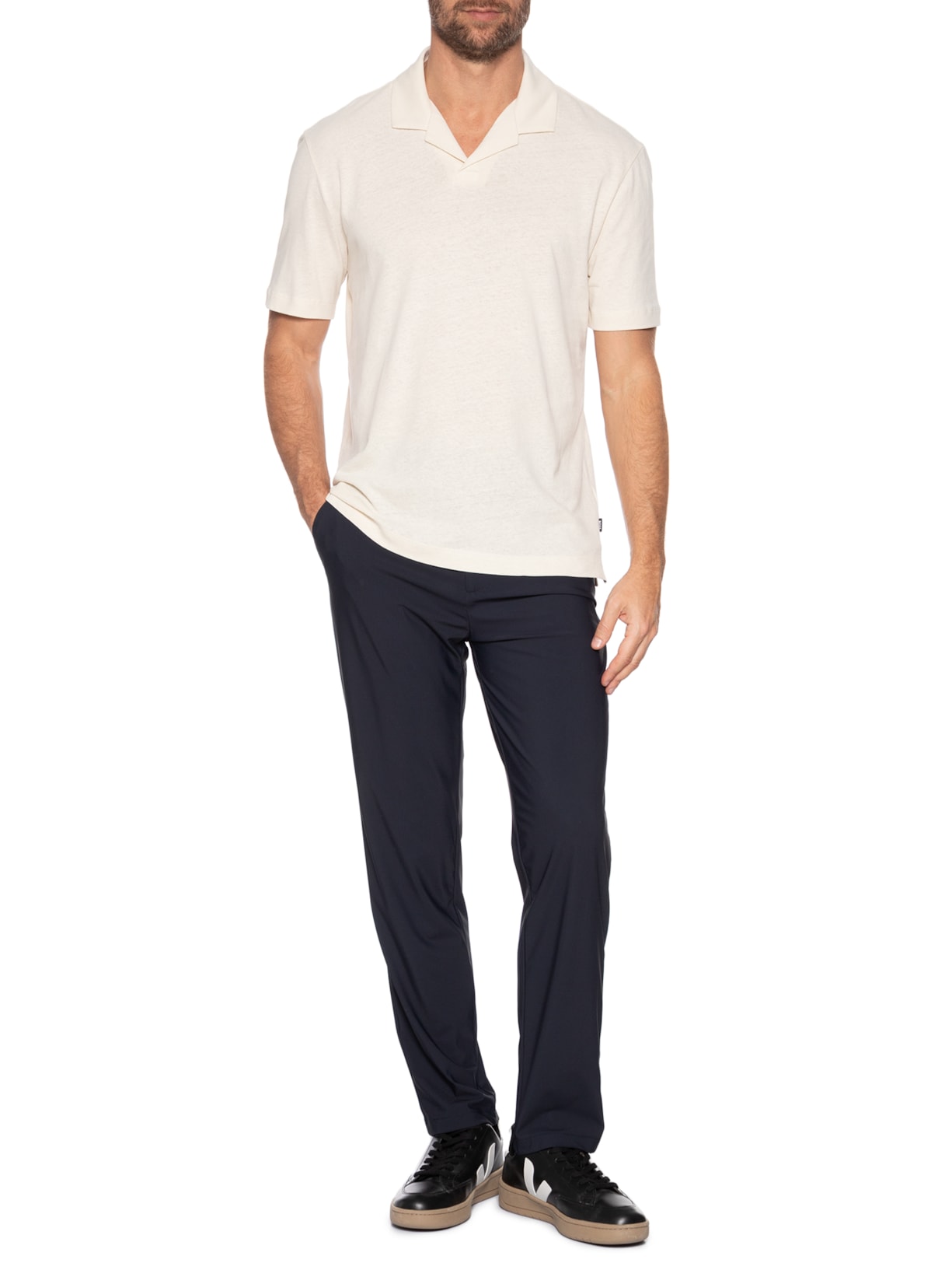 Calça Masculina Corte Alfaiataria Casual Slim Azul '2 Essential