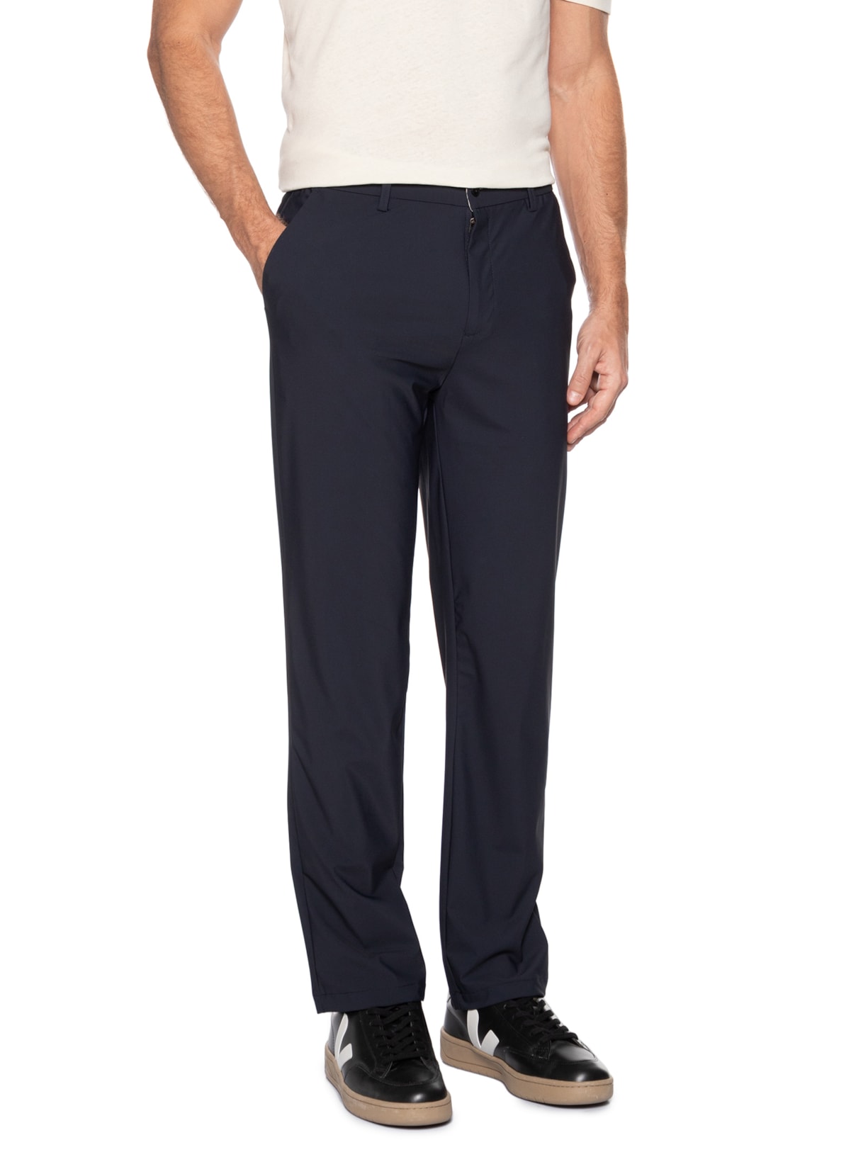 Calça Masculina Corte Alfaiataria Casual Slim Azul '2 Essential