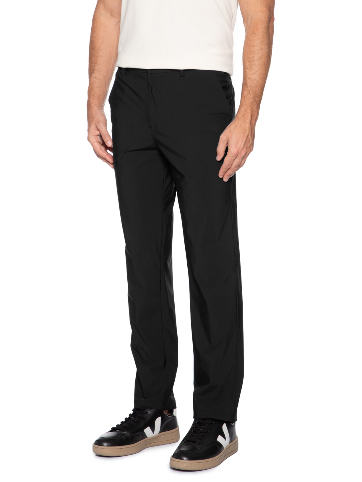 Calça Masculina Corte Alfaiataria Casual Slim Preto '2 Essential