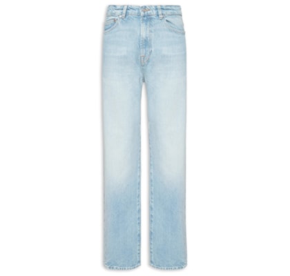 Calça Masculina Corte Reto Jeans 5 Pockets - Azul 