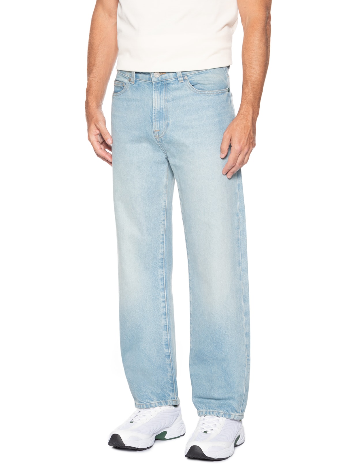 Calça Masculina Corte Reto Jeans 5 Pockets Azul  Lacoste