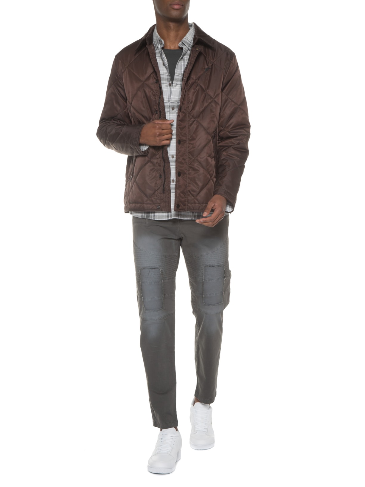 Calça Masculina Cotton Twill ripped New Slim Cinza Ellus