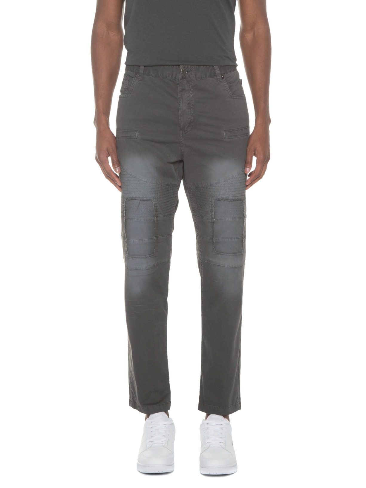 Calça Masculina Cotton Twill ripped New Slim Cinza Ellus