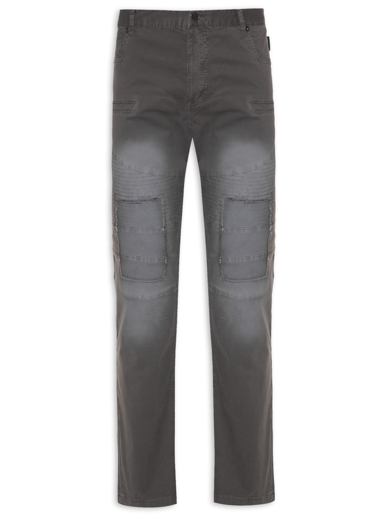 Calça Masculina Cotton Twill ripped New Slim - Cinza