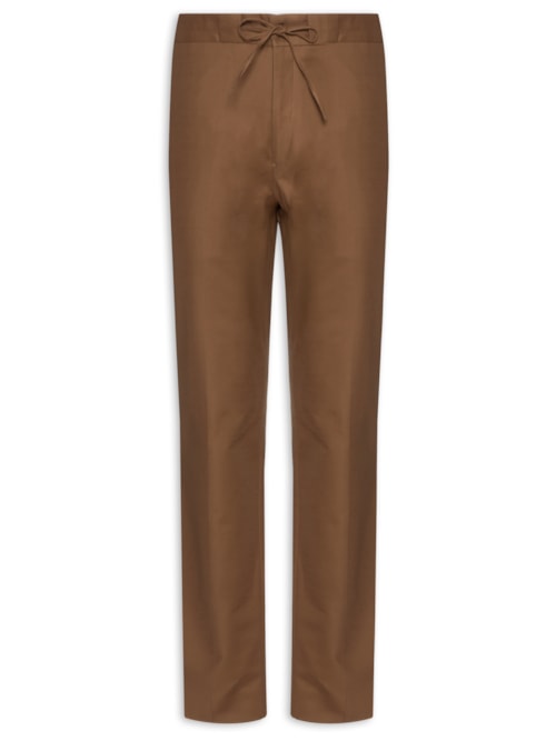 Calça Masculina De Alfaiataria Cós Cadarço Live Lisa - Marrom