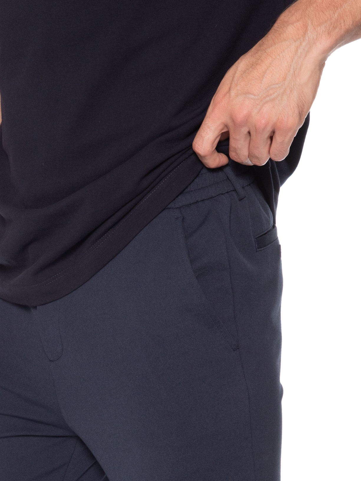 Calça Masculina De Alfaiataria Em Malha Azul Aramis