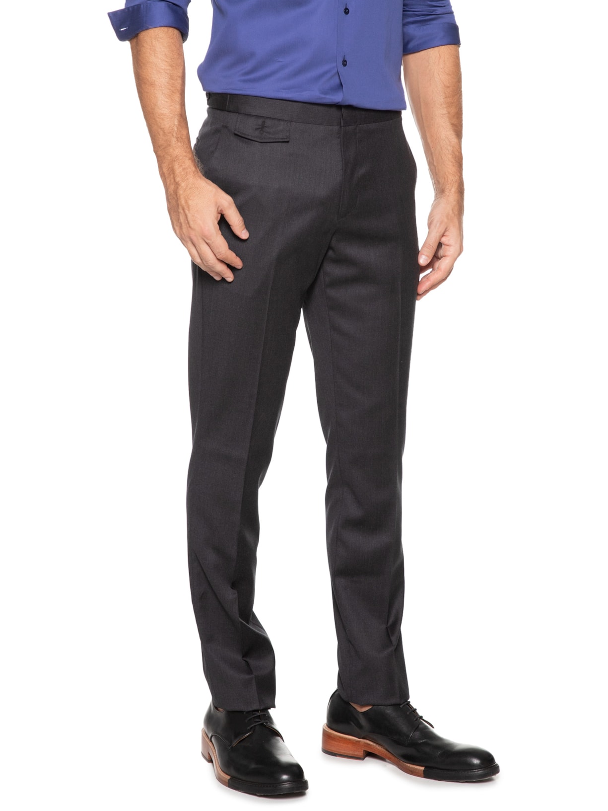 Calça Masculina De Alfaiataria Recorte Zíper Invisível Cinza Ricardo Almeida