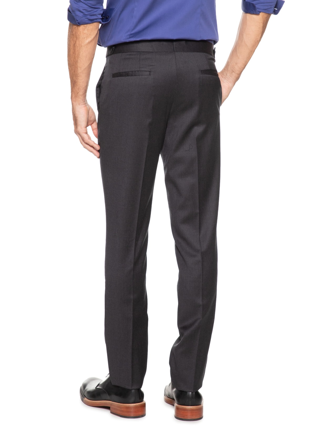 Calça Masculina De Alfaiataria Recorte Zíper Invisível Cinza Ricardo Almeida