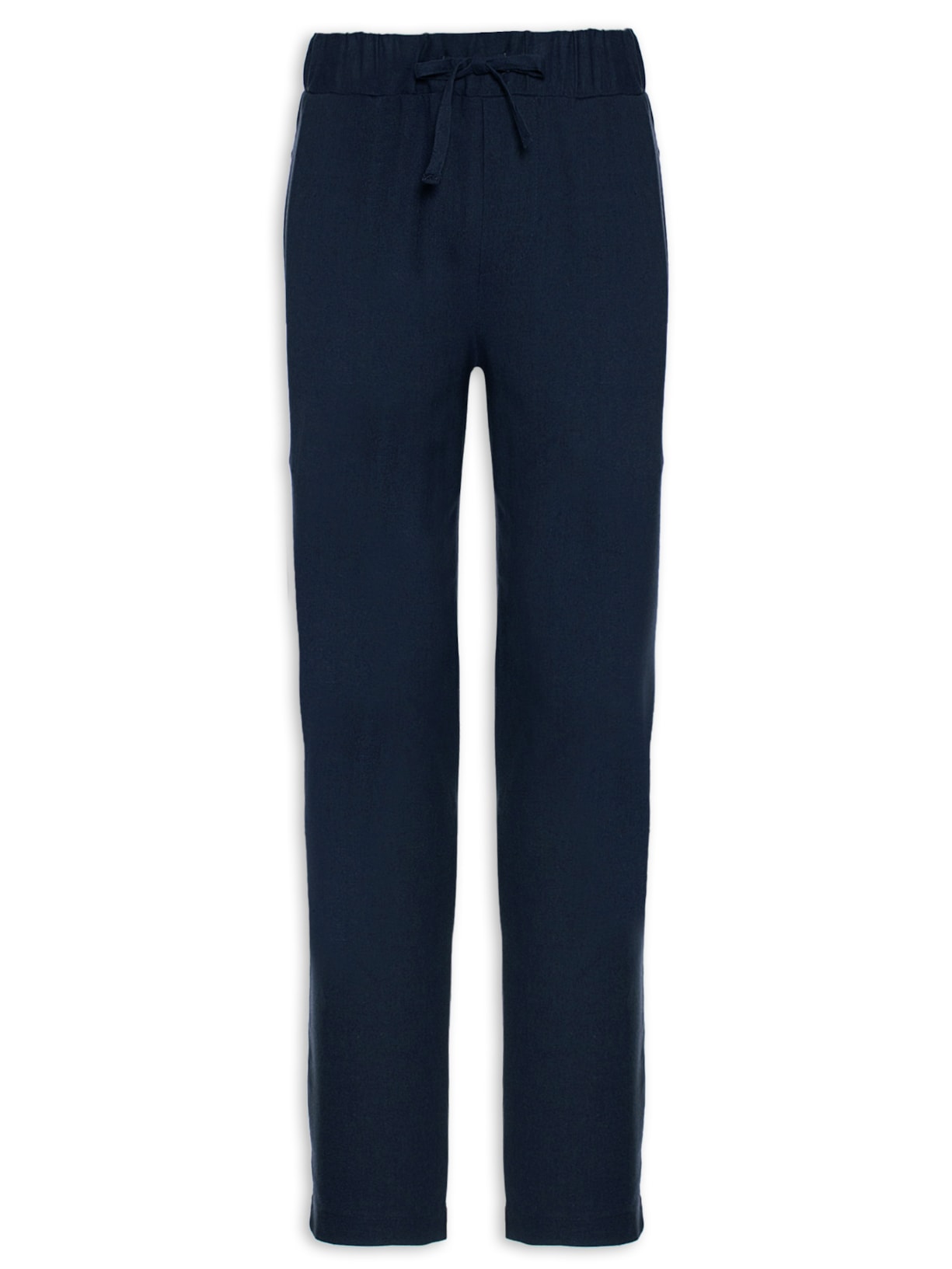 Calça Masculina De Linho Azul Barche