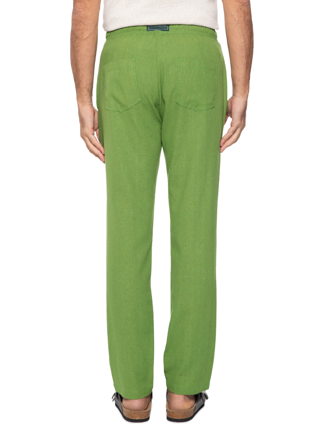 Calça Masculina De Linho Verde Barche