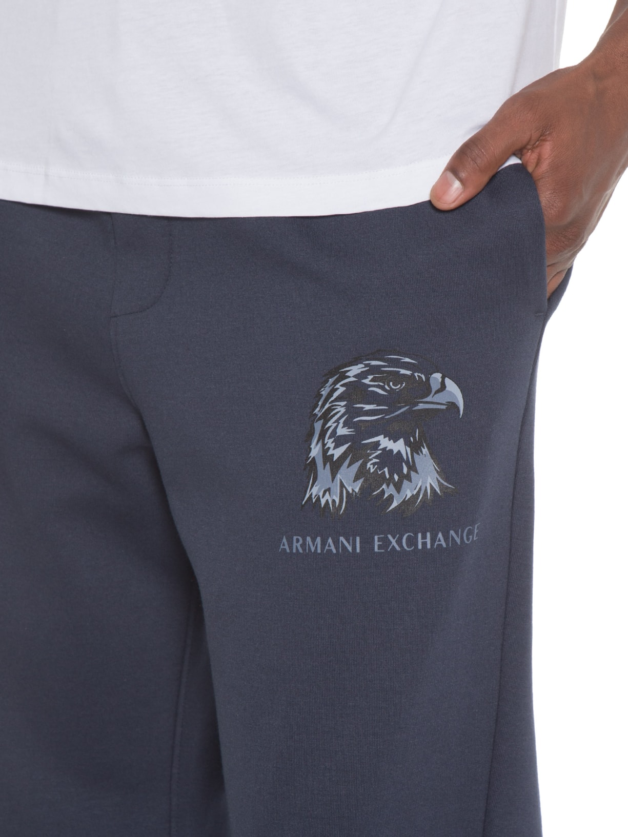 Calça Masculina De Malha Azul Armani Exchange