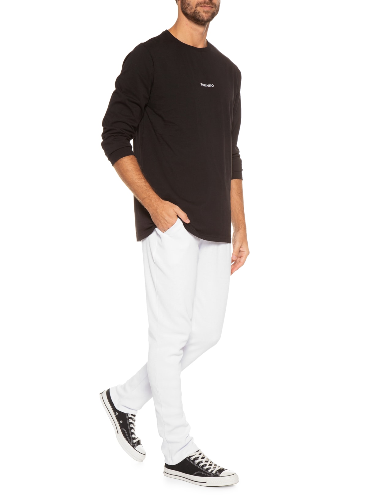 Calça Masculina De Malha Branco Torinno