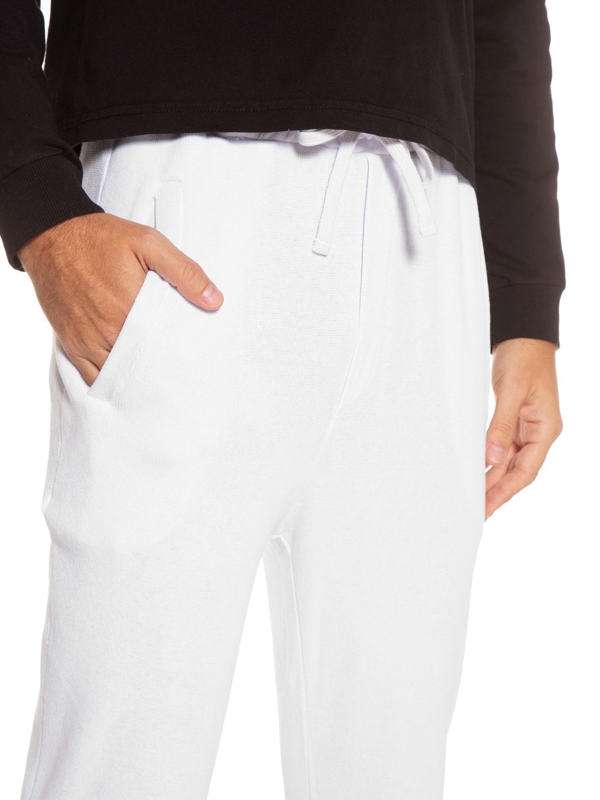 Calça Masculina De Malha Branco Torinno
