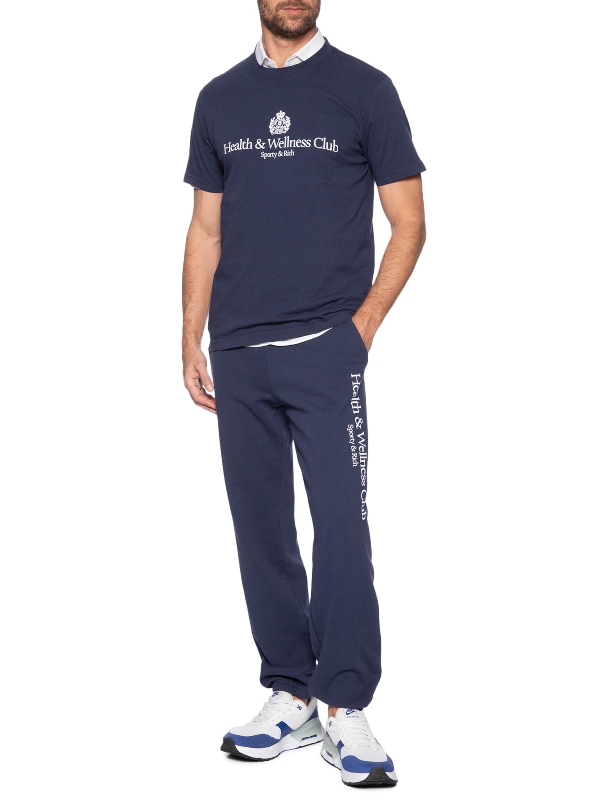 Calça Masculina De Moletom H&W Crest Azul Sporty & Rich