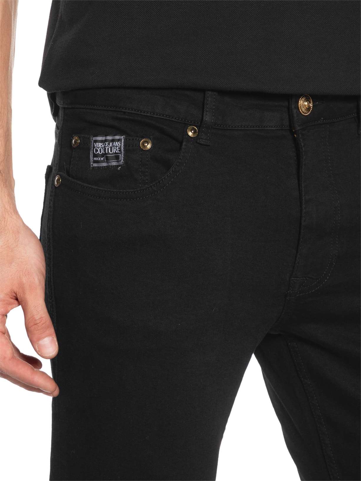 Calça Masculina De Sarja 5 Pockets Preto Versace Jeans Couture