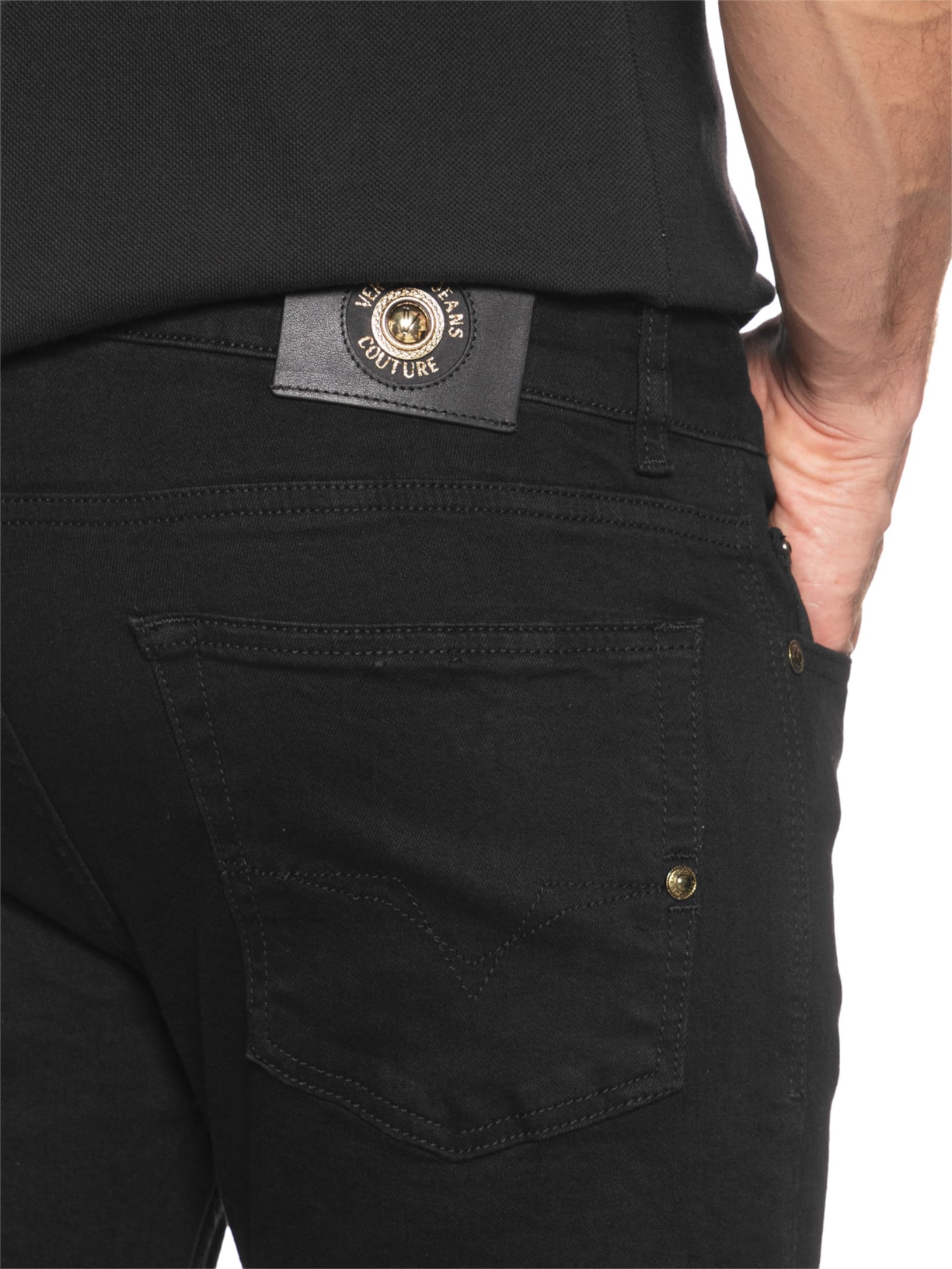 Calça Masculina De Sarja 5 Pockets Preto Versace Jeans Couture