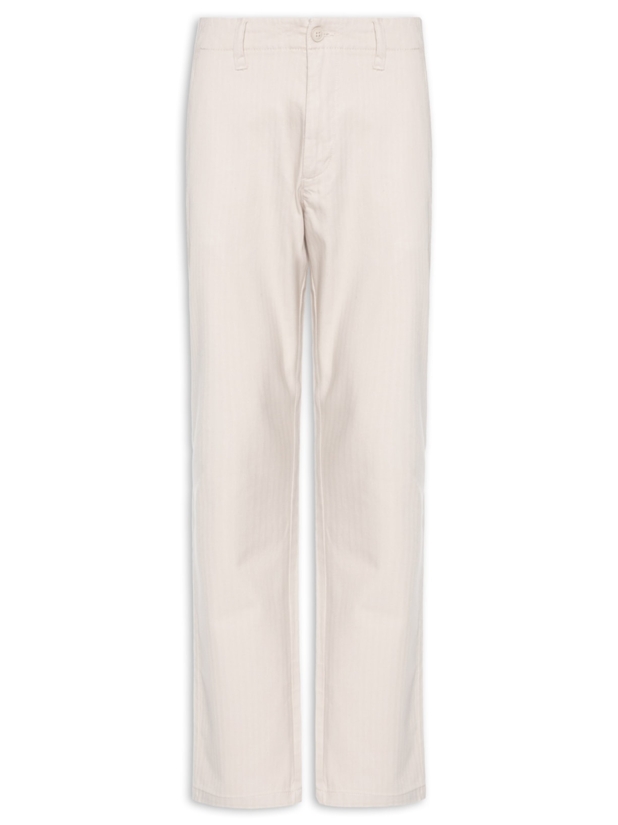 Calça Masculina De Sarja Espinha De Peixe - Bege