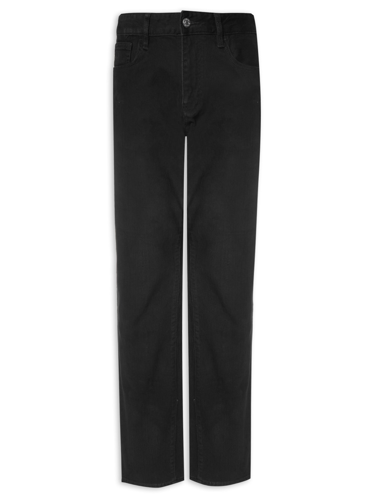 Calça Masculina De Sarja Reta 5 Pockets - Preto