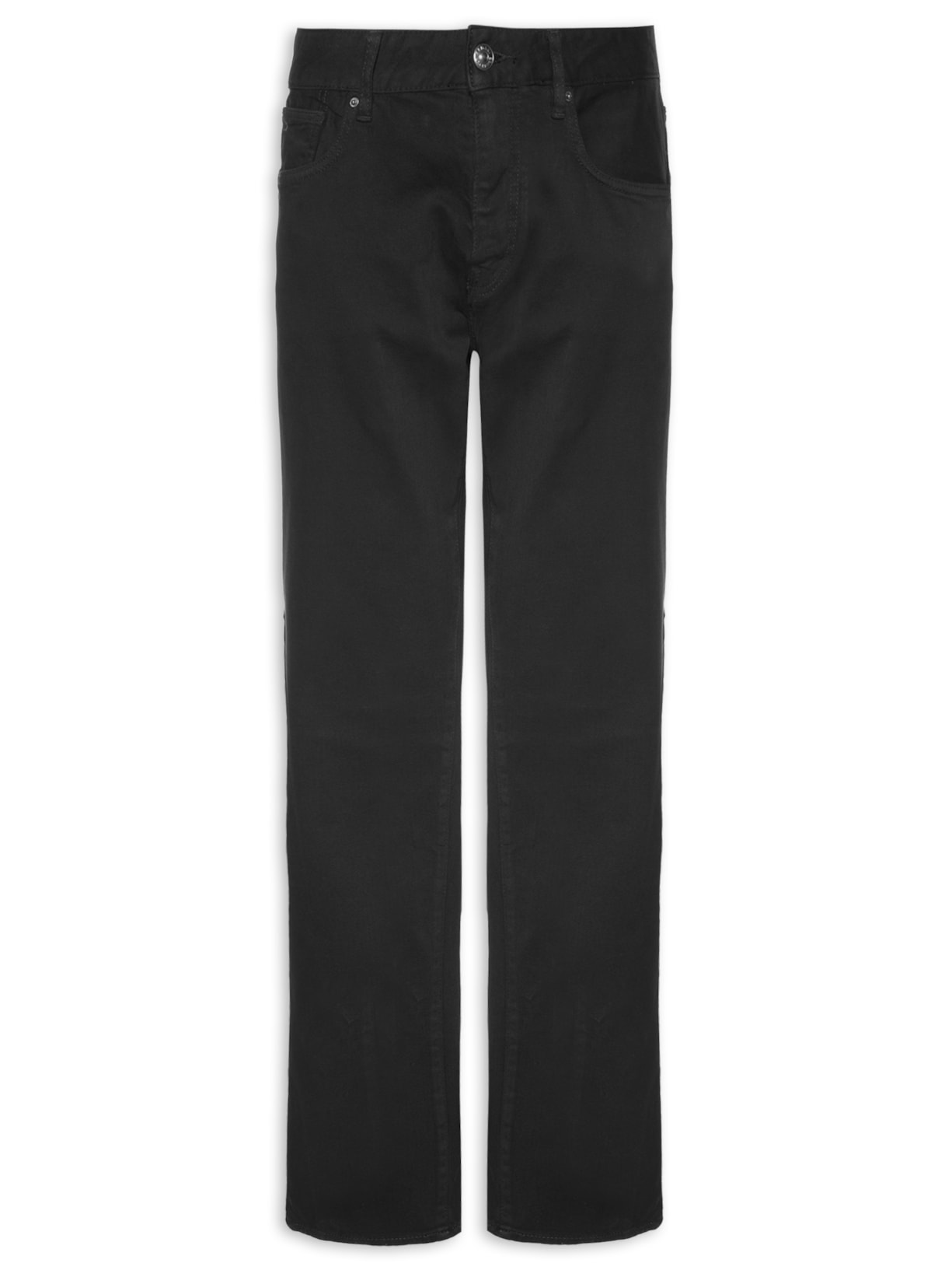 Calça Masculina De Sarja Slim 5 Pockets - Preto