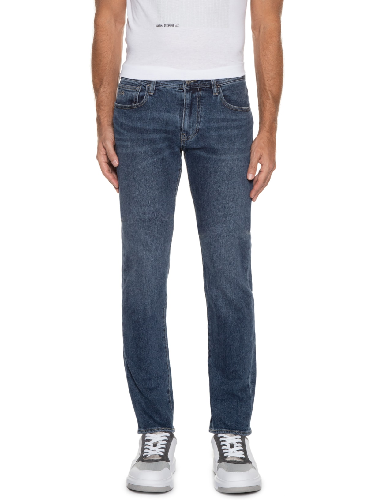 Calça Masculina De Tecido Plano Azul Armani Exchange