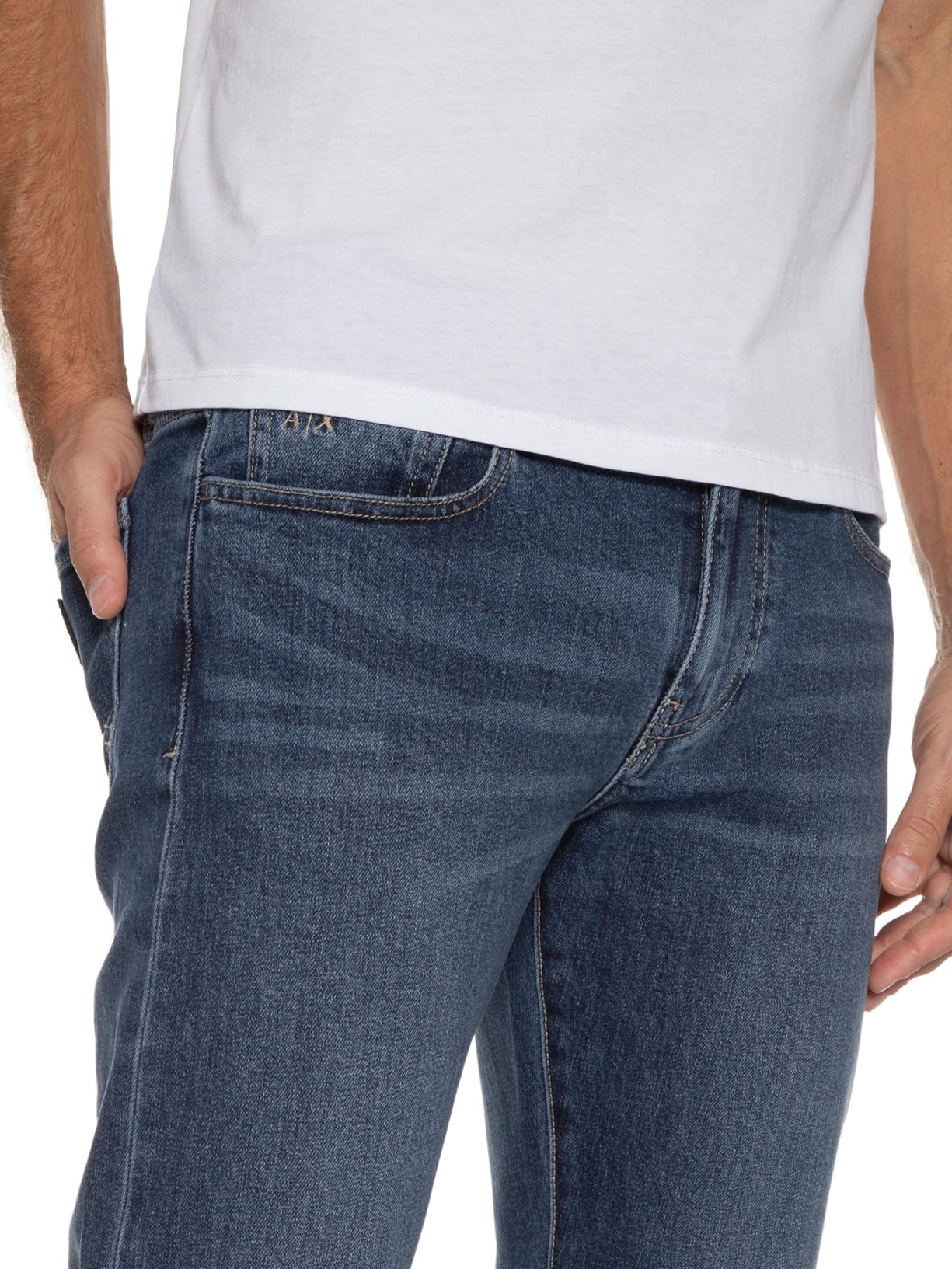 Calça Masculina De Tecido Plano Azul Armani Exchange