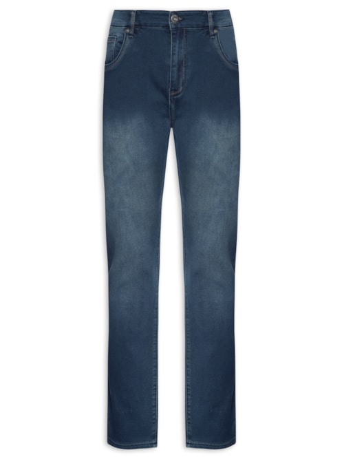 Calça Masculina Denim Flex Lavagem Dirty - Azul