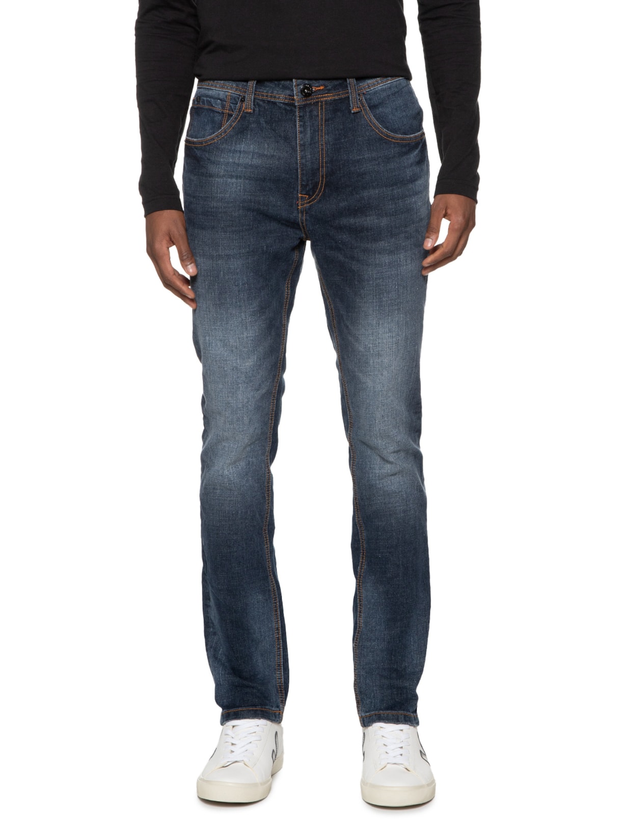 Calça Masculina Denim Ton Soft Dark Azul Jab