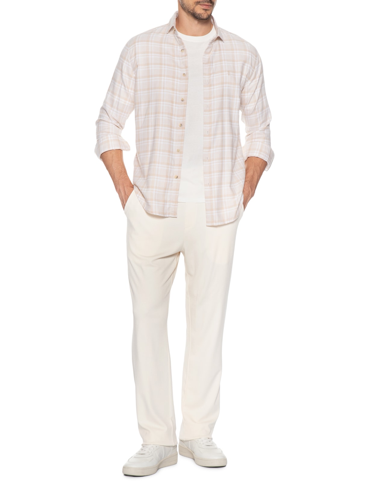 Calça Masculina Ecocosy Reta Branco Basiq Men