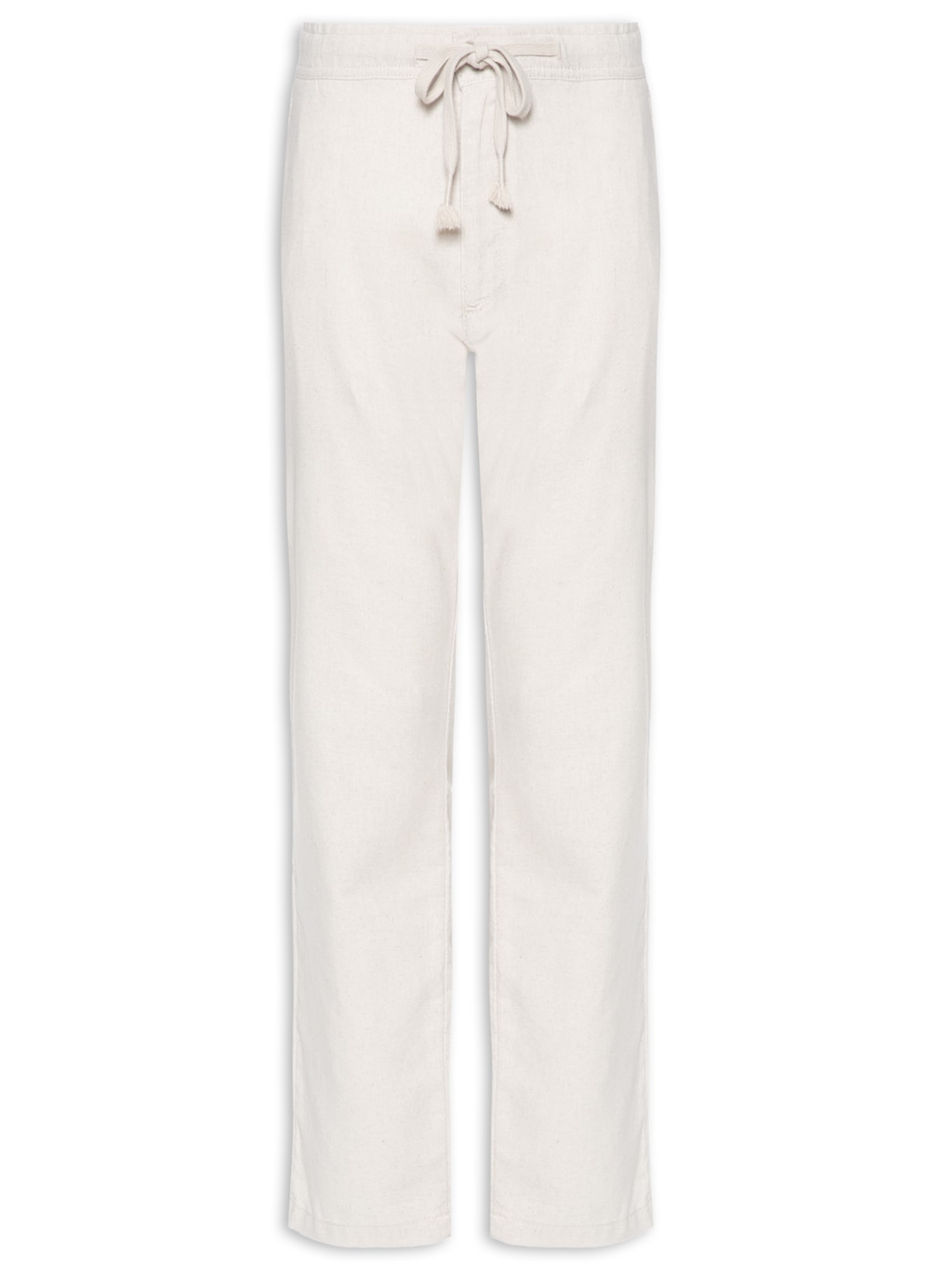 Calça Masculina Elástico Linho - Bege