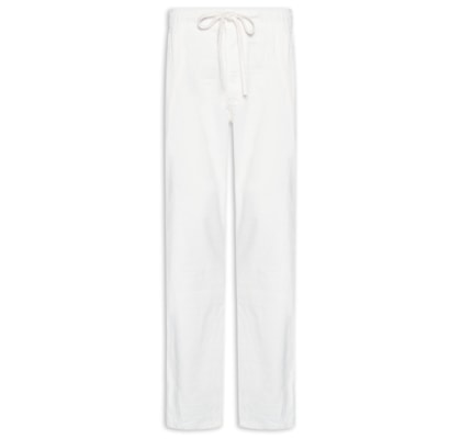 Calça Masculina Elástico Linho - Branco