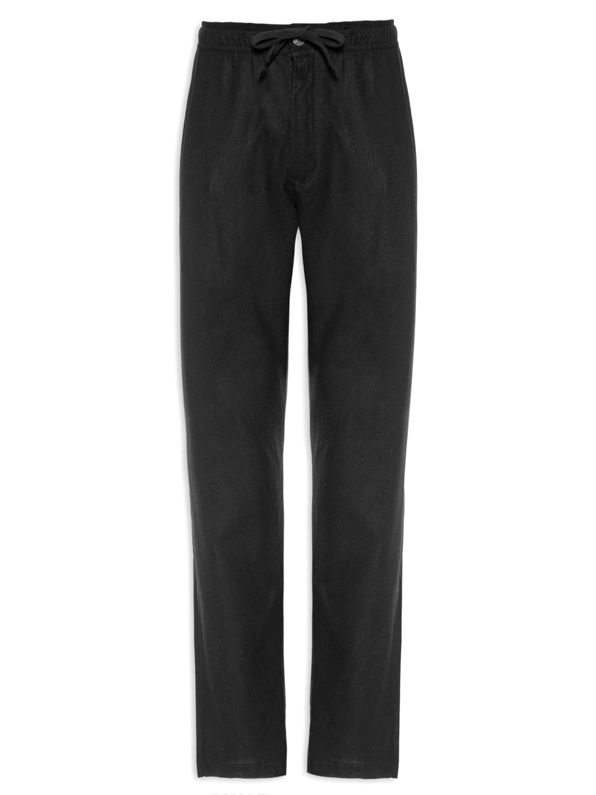 Calça Masculina Elástico Linho - Preto