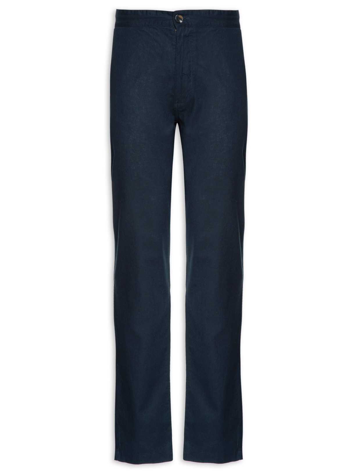 Calça Masculina Em Algodão Cós Elástico Reta - Azul