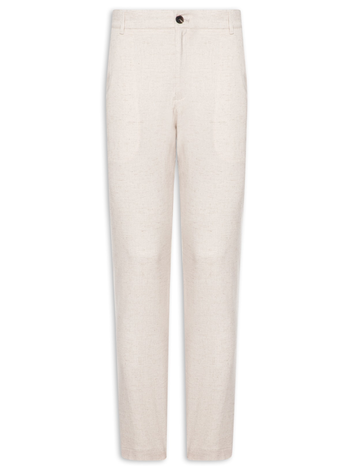 Calça Masculina Em Blend Linho - Bege