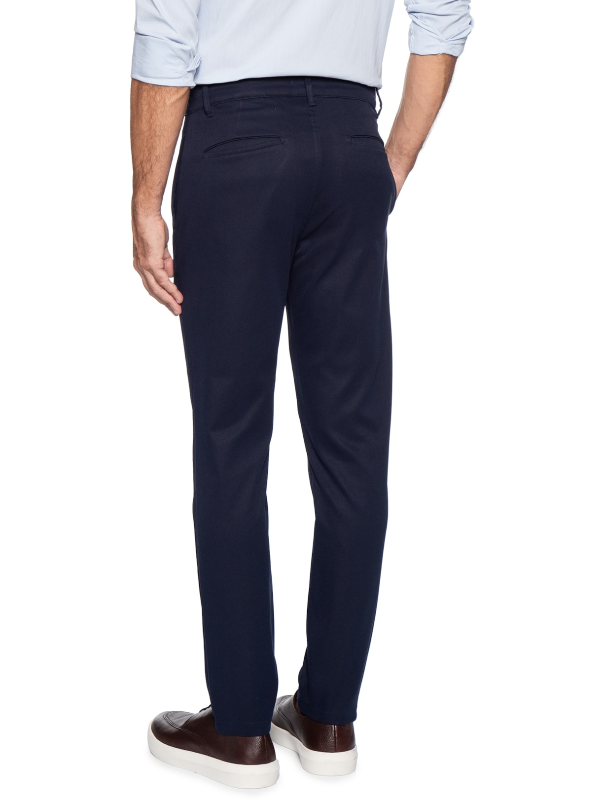 Calça Masculina Em Chino Reta Azul '2 Essential